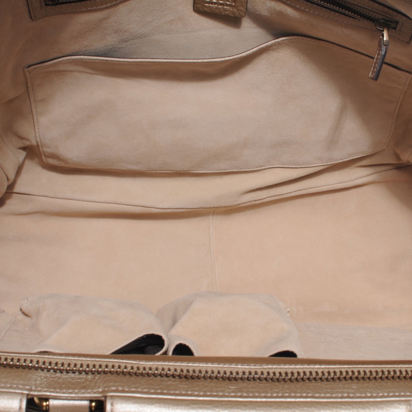 Metallic Pebbled Calfskin Medium 1973 Top Handle Satchel Golden Beige