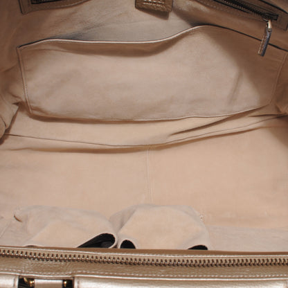Gucci Metallic Pebbled Calfskin Medium 1973 Top Handle Satchel Golden Beige 5 of 8