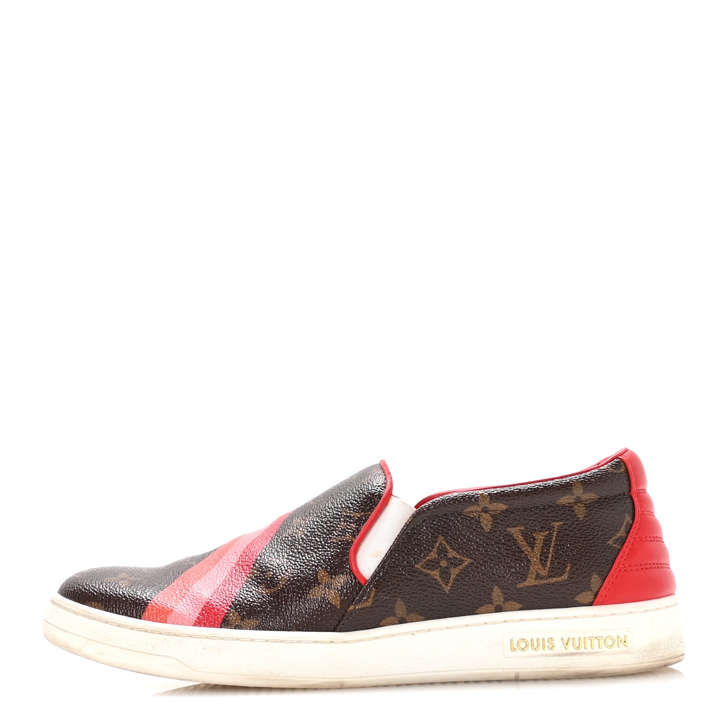 Louis Vuitton Monogram Frontrow Slip On Sneakers 38.5 Rouge 1 of 8