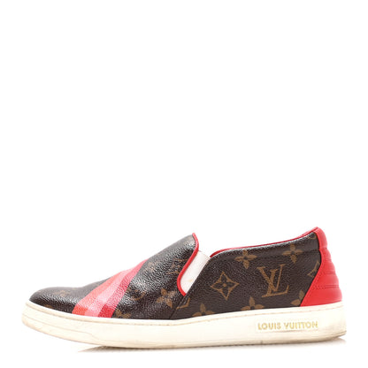 Louis Vuitton Monogram Frontrow Slip On Sneakers 38.5 Rouge 1 of 8