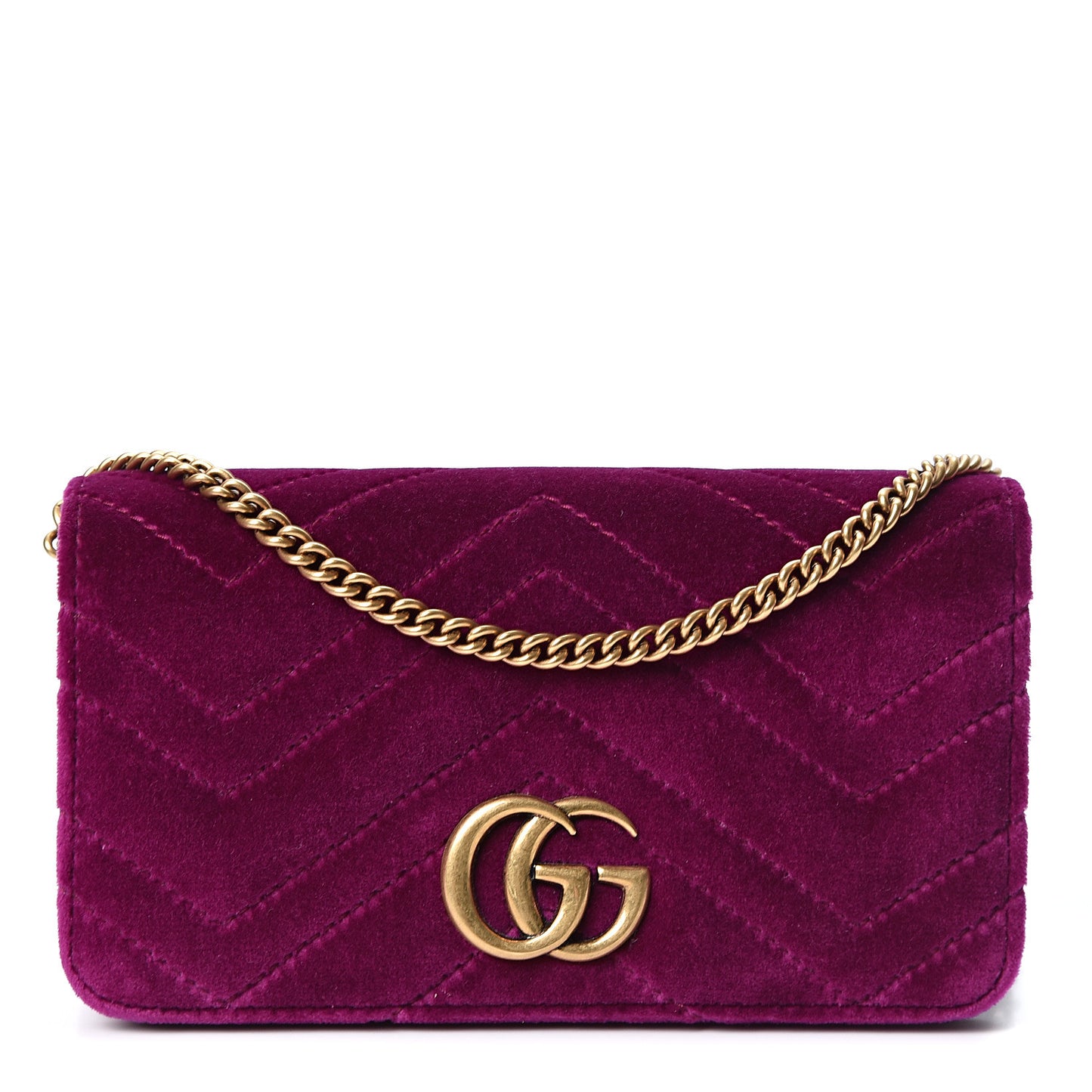 Velvet Matelasse GG Marmont Mini Bag Fuchsia Violet Cyclamen