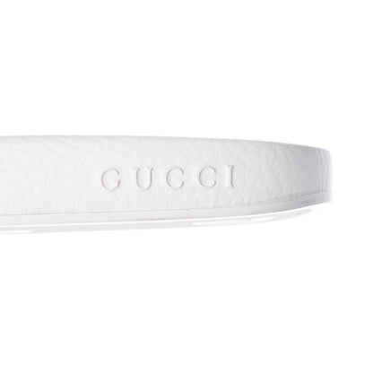 Gucci Canvas Sylvie Stripe Logo Pursuit Slide Sandals 35 Mystic White Hibiscus Red Maritime 8 of 9