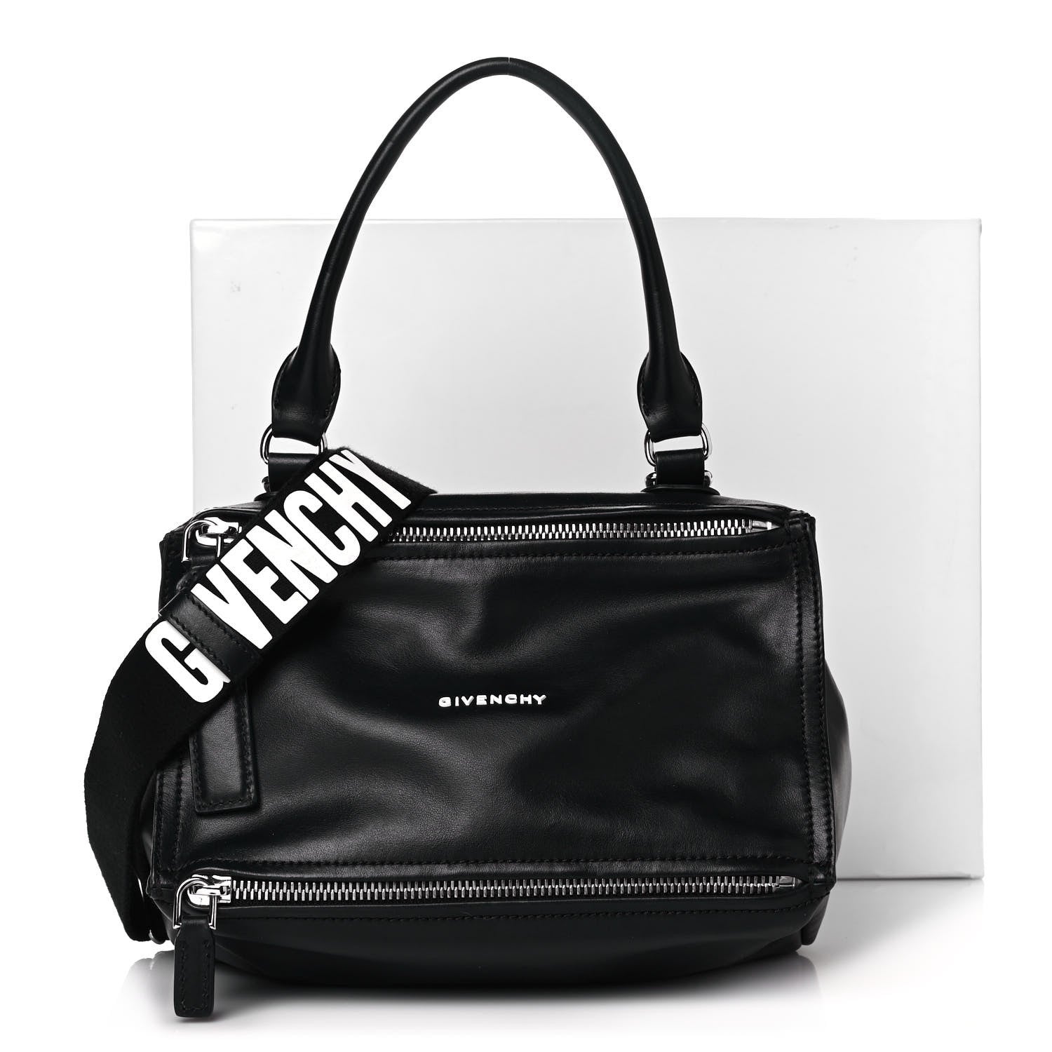 Givenchy Calfskin Small Pandora Logo Strap Black 14 of 14