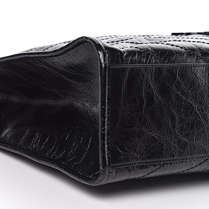 Saint Laurent Crinkled Calfskin Matelasse Monogram Niki Shoulder Bag Black 8 of 10