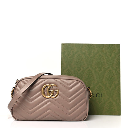 Gucci Calfskin Matelasse Small GG Marmont Chain Shoulder Bag Porcelain Rose 10 of 10