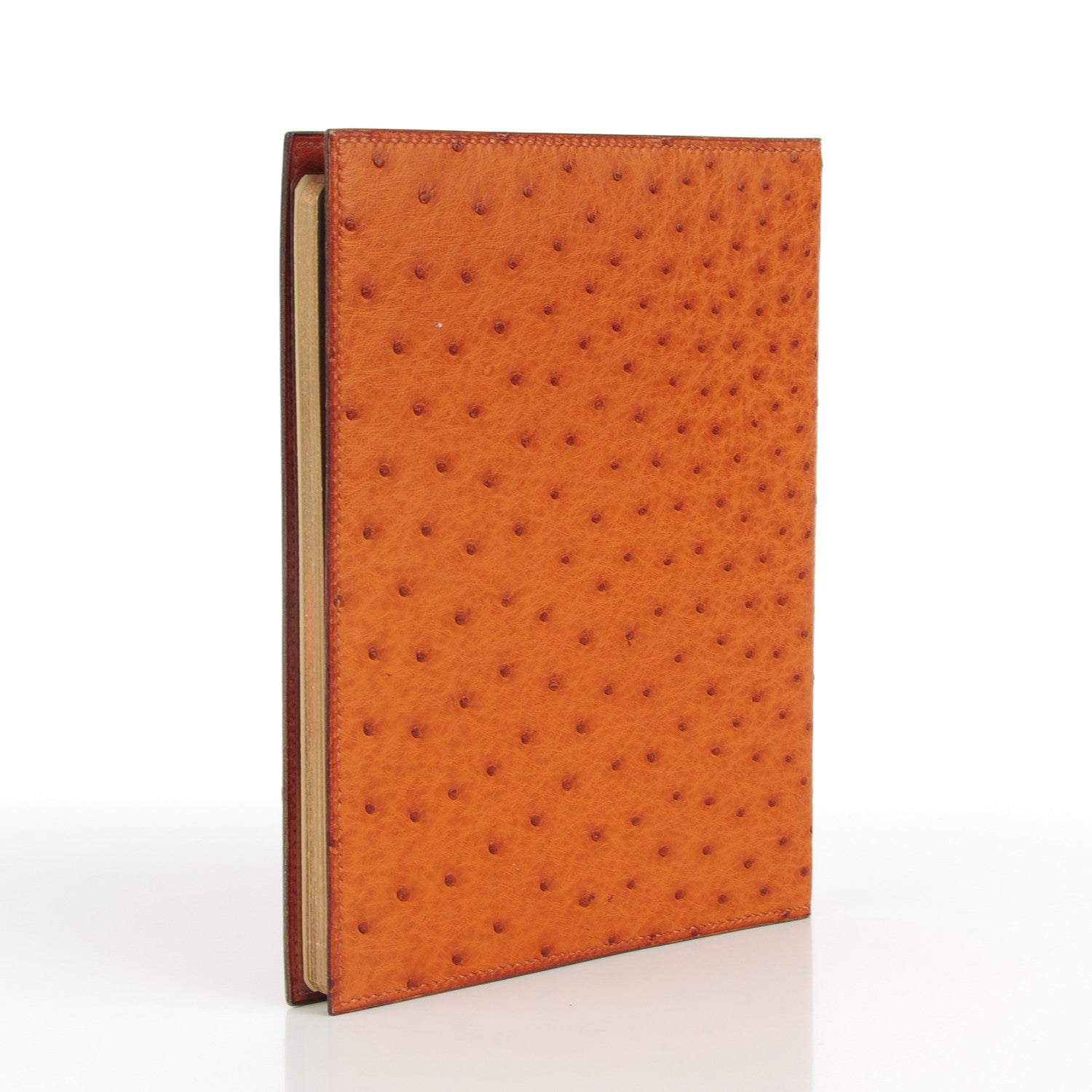 Hermes Ostrich Agenda Cover Gold 3 of 7