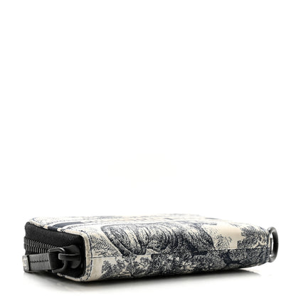 Christian Dior Technical Fabric Embroidered Toile De Jouy DiorTravel Detachable Card Holder Blue 4 of 12