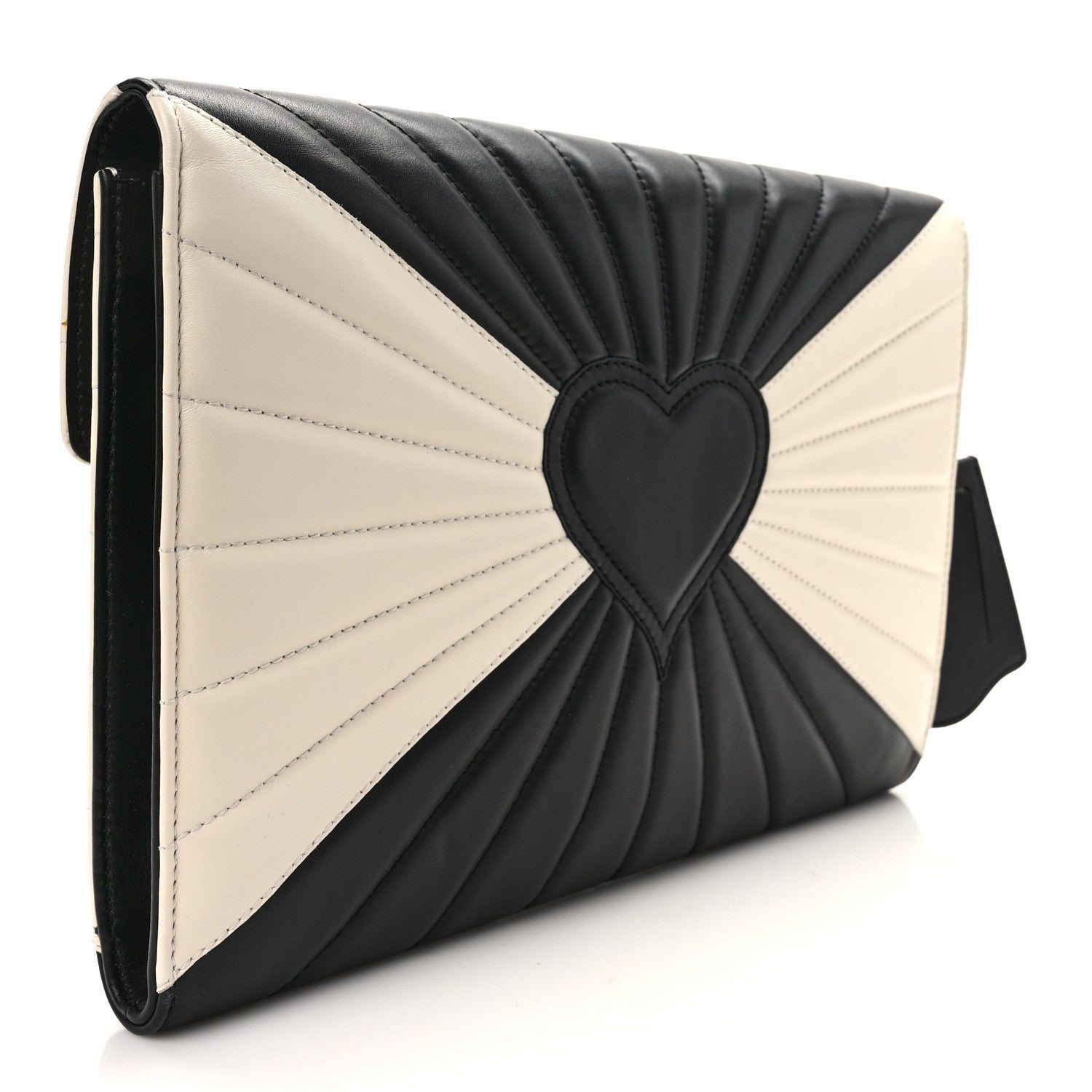Gucci Calfskin Trapuntata Queen Margaret Clutch Mystic White Black 3 of 9