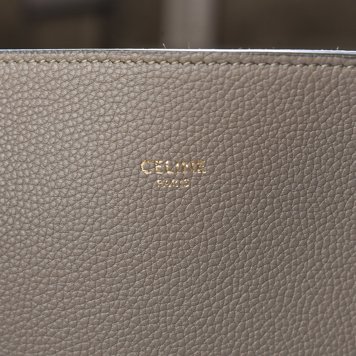 Soft Grained Calfskin Medium Belt Cabas Phantom Taupe