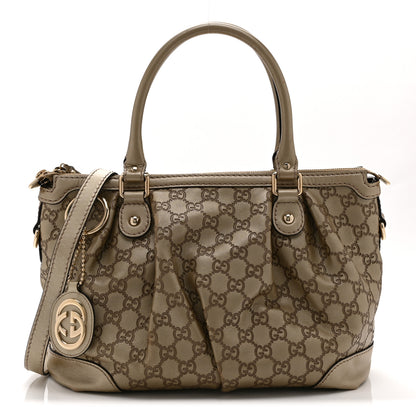 Gucci Metallic Soft Guccissima Medium Sukey Top Handle Bag Champagne 1 of 11