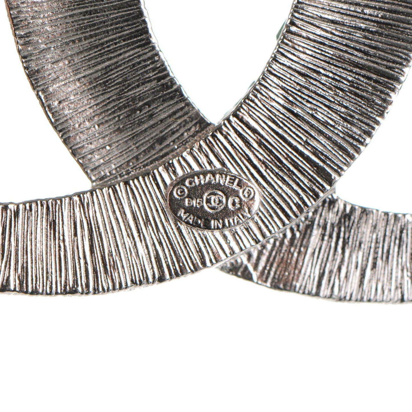 Baguette Crystal CC Brooch Silver