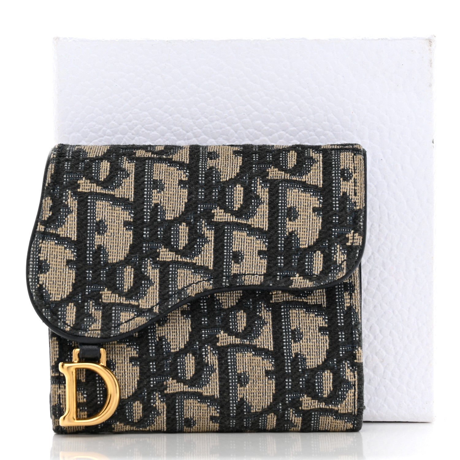 Christian Dior Oblique Saddle Lotus Wallet Blue 11 of 11