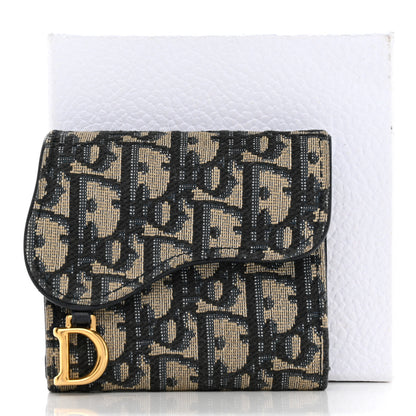 Christian Dior Oblique Saddle Lotus Wallet Blue 11 of 11
