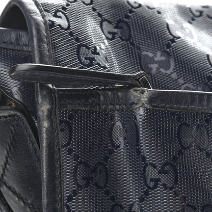 Gucci Imprime Monogram Large Double Buckle Flap Messenger Bag Black 9 of 11