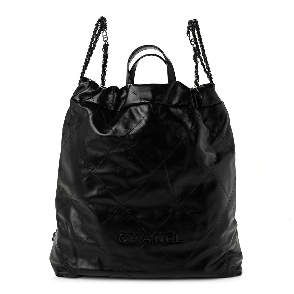 Chanel Shiny Calfskin Quilted Chanel 22 Backpack So Black 1 of 10