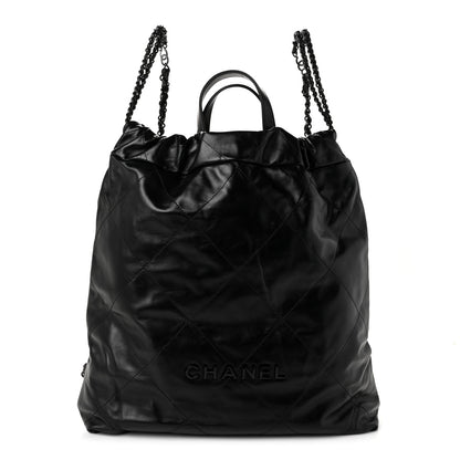 Chanel Shiny Calfskin Quilted Chanel 22 Backpack So Black 1 of 10