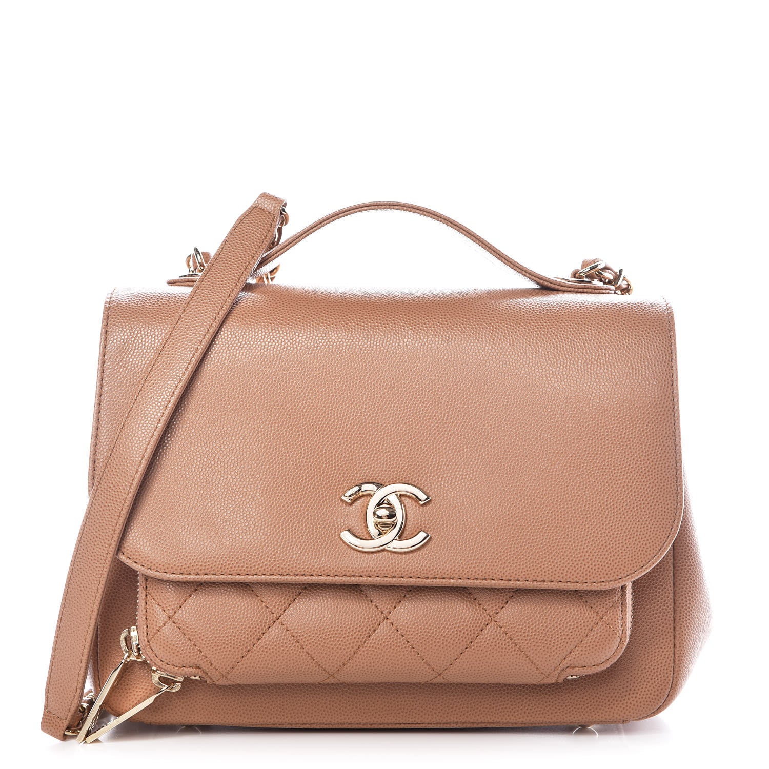 Chanel Caviar Quilted Small Business Affinity Flap Camel 1 of 10