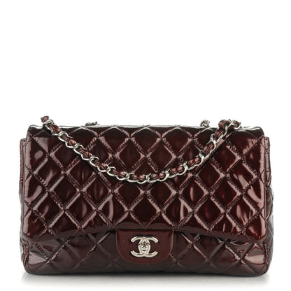 Chanel Patent Quilted Jumbo Single Flap Bordeaux 1 of 7