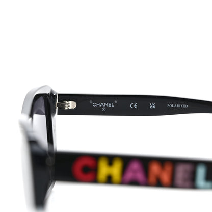 Chanel Acetate Polarized Butterfly Sunglasses 71548A Black 6 of 8