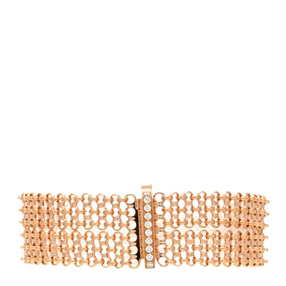Hermes 18K Rose Gold Pave Diamond GM Kelly Clochette Bracelet SH 2 of 4
