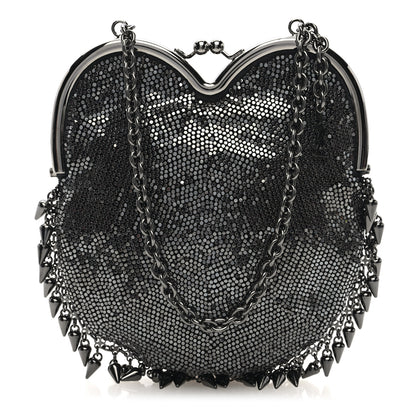 Saint Laurent Satin Mesh Studded Mini Heart Bag Dark Rutenio 1 of 10