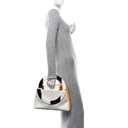 Louis Vuitton Taurillon Daniel Buren Artycapucines MM Orange White 2 of 12