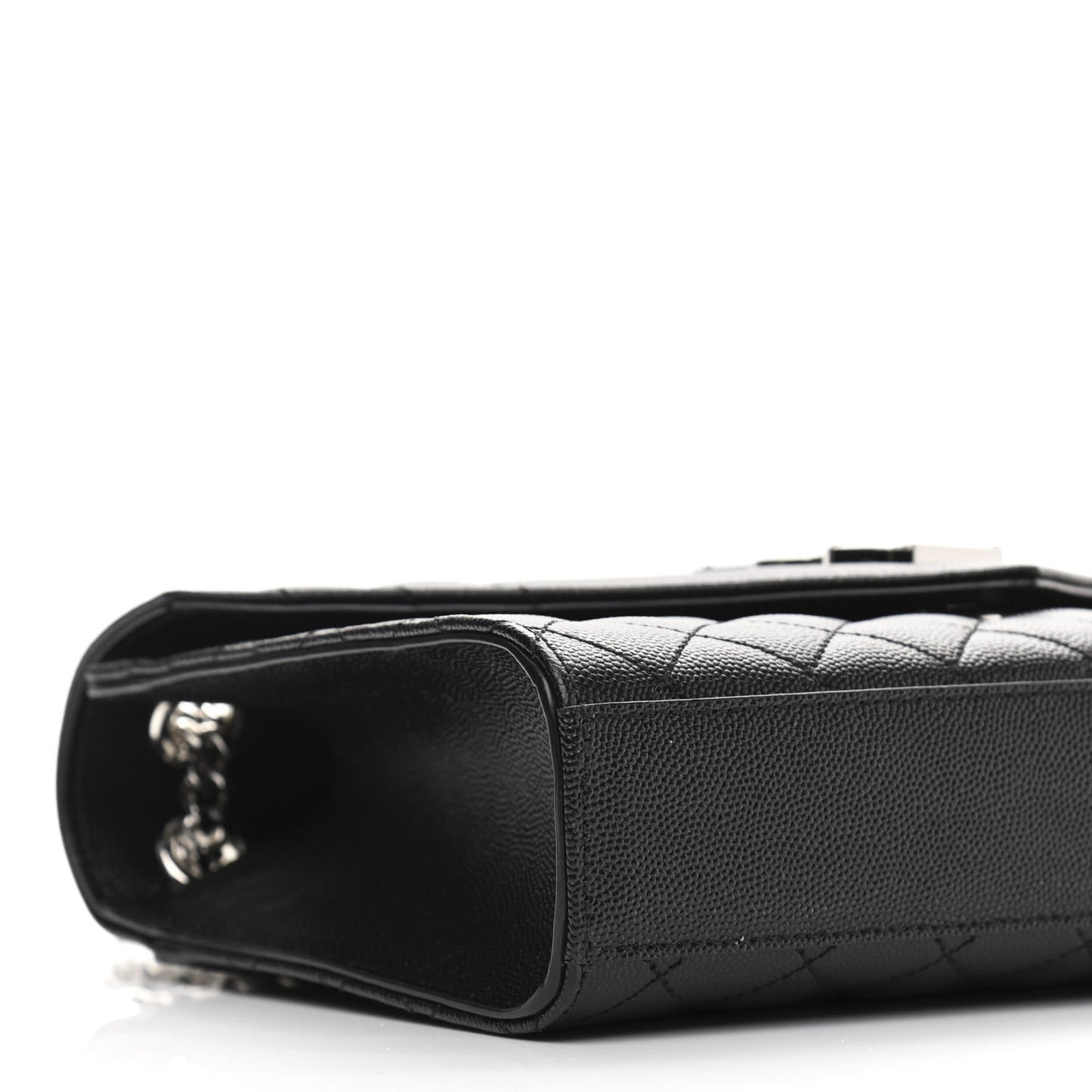 Grain De Poudre Textured Mixed Matelasse Triquilt Medium Monogram Satchel Black