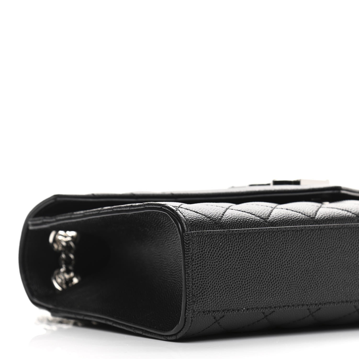 Saint Laurent Grain De Poudre Textured Mixed Matelasse Triquilt Medium Monogram Satchel Black 9 of 10