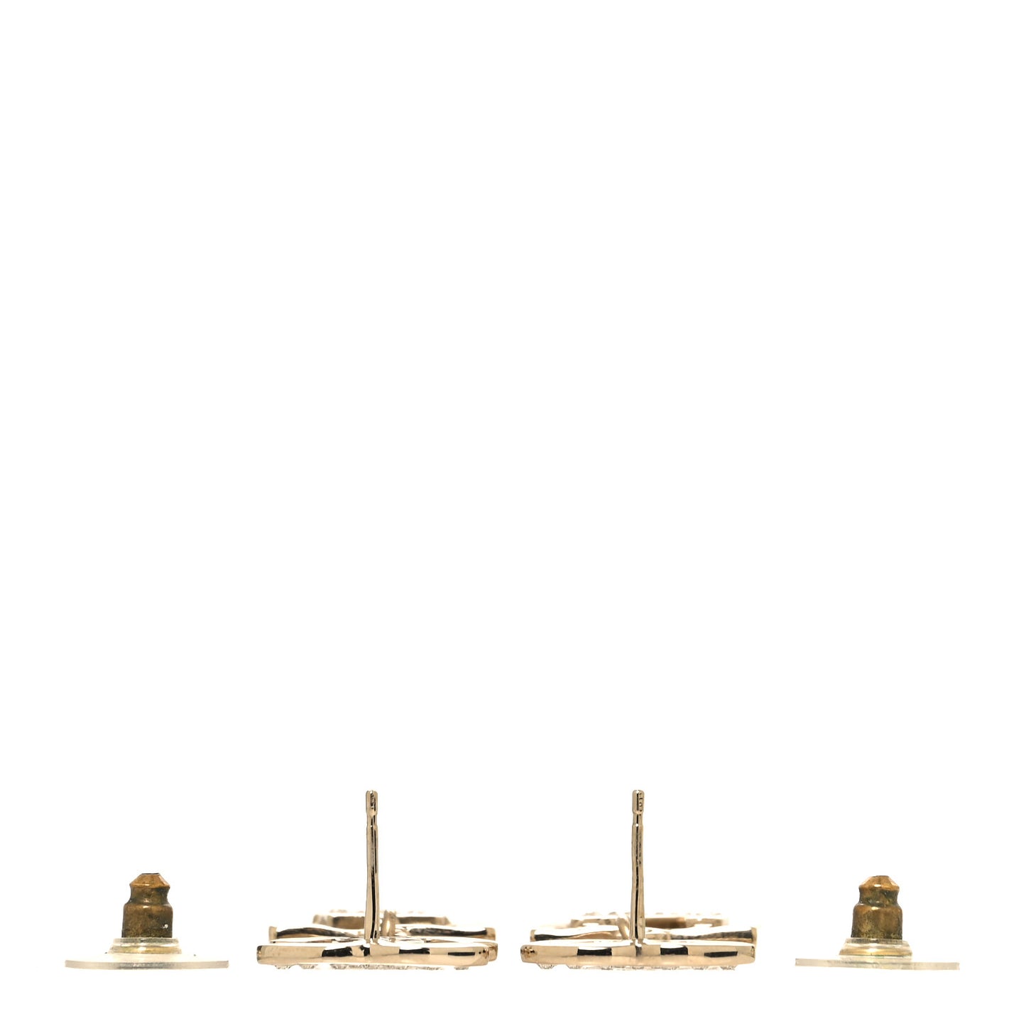 Crystal CC No 5 Drop Earrings Gold