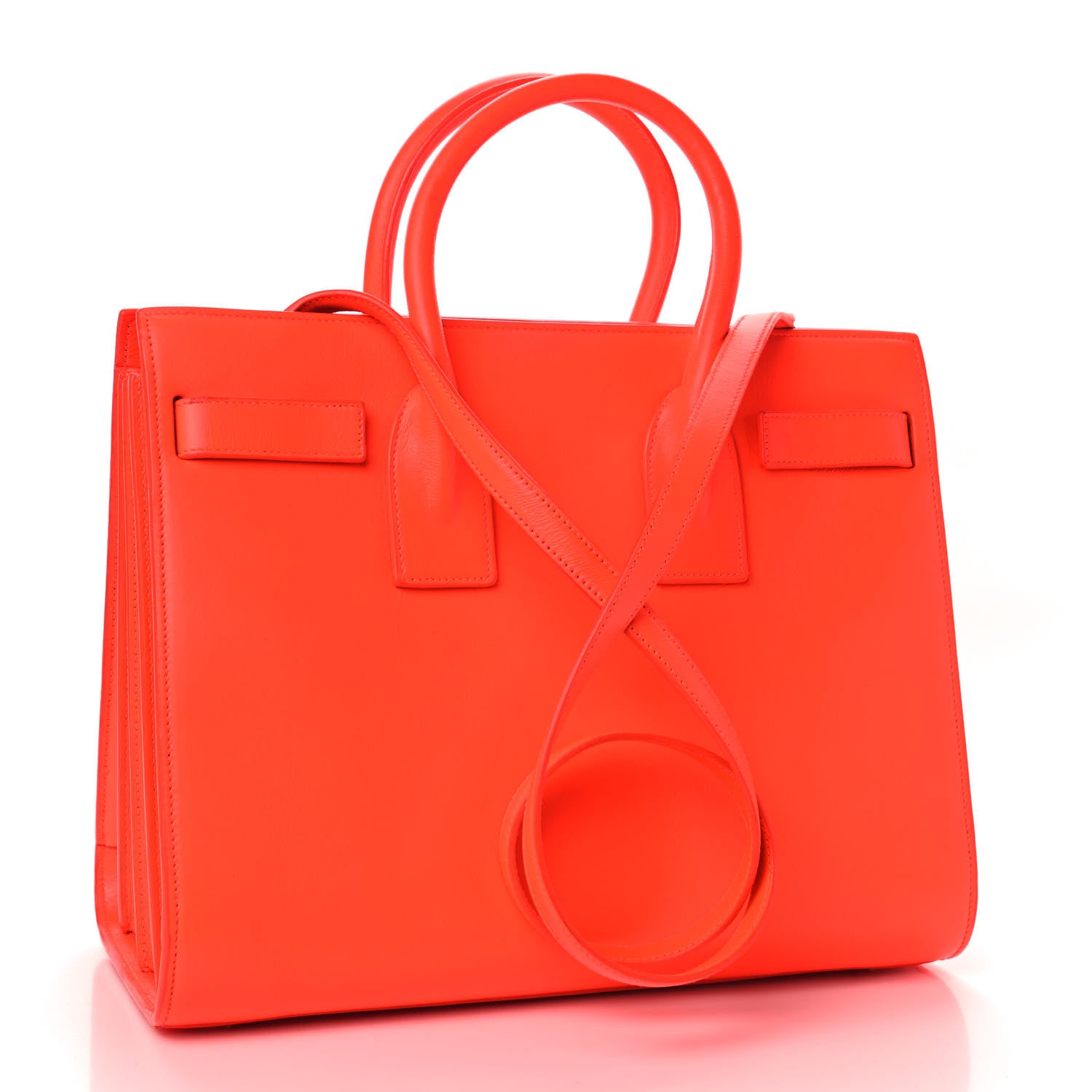 Saint Laurent Calfskin Small Sac De Jour Neon Orange 2 of 5