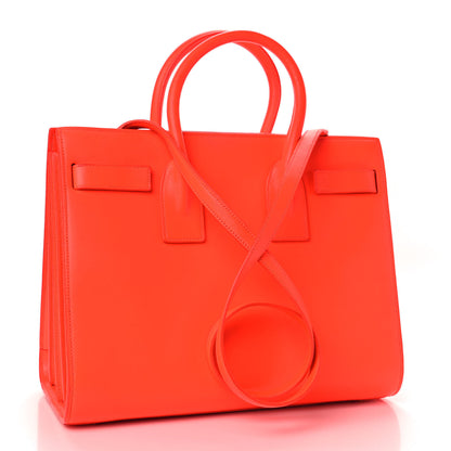 Saint Laurent Calfskin Small Sac De Jour Neon Orange 2 of 5