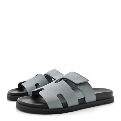 Hermes Epsom Mens Chypre Sandals 41 Bleu Canard 4 of 10