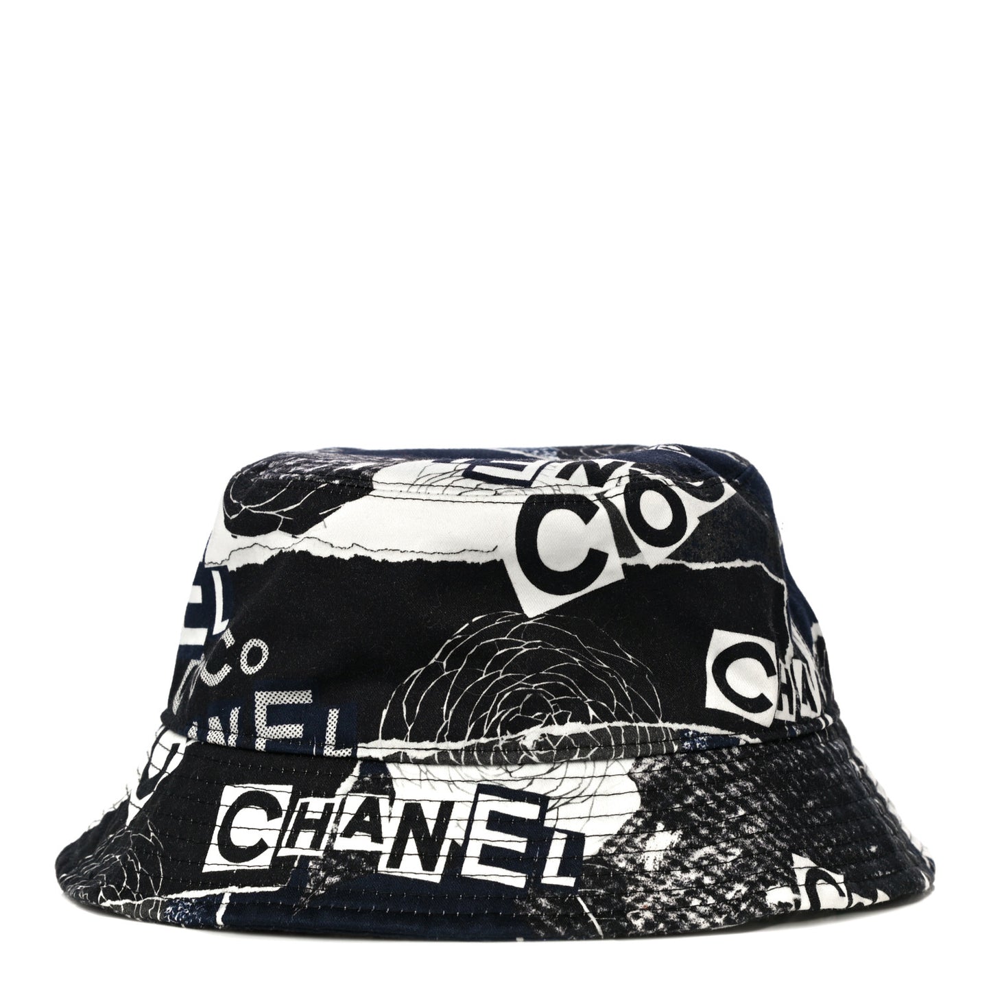 Cotton Coco Print Bucket Hat L Navy Black White
