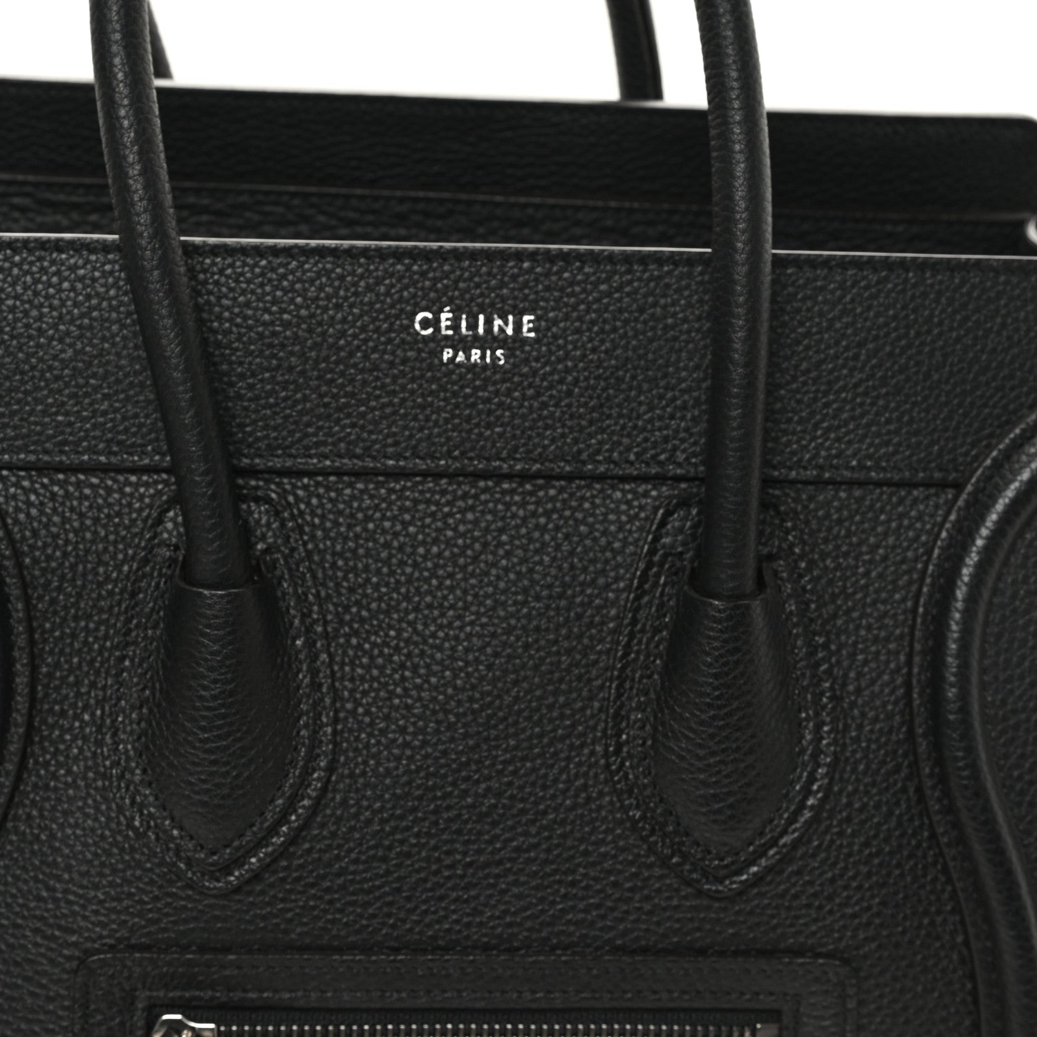 Celine Drummed Calfskin Micro Luggage Black 7 of 9