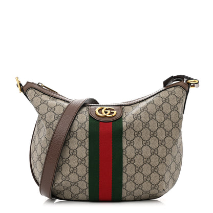 Gucci GG Supreme Monogram Web Small Ophidia Half Moon Hobo Brown 1 of 14