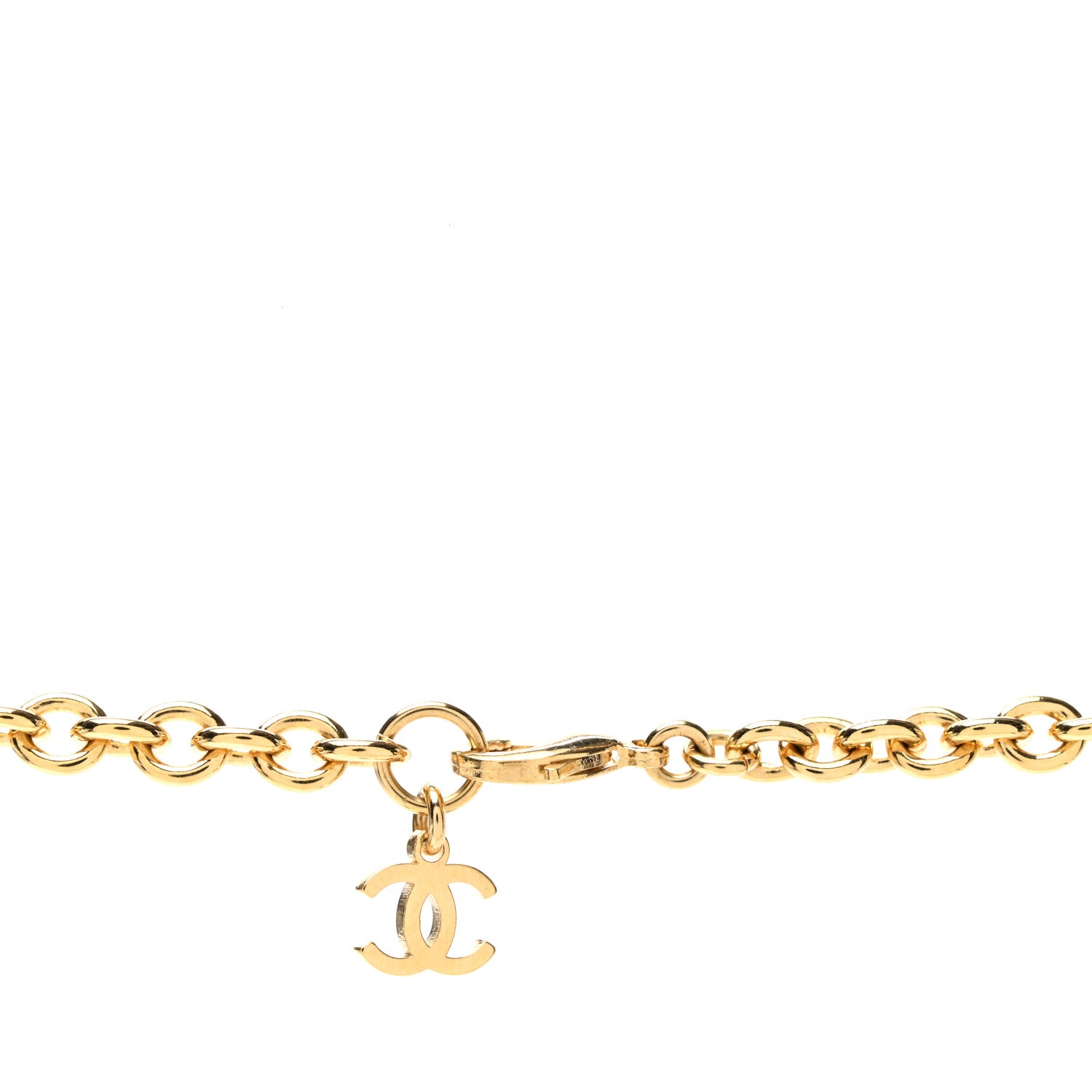 Chanel Metal Large CC Pendant Chain Necklace Gold 4 of 5