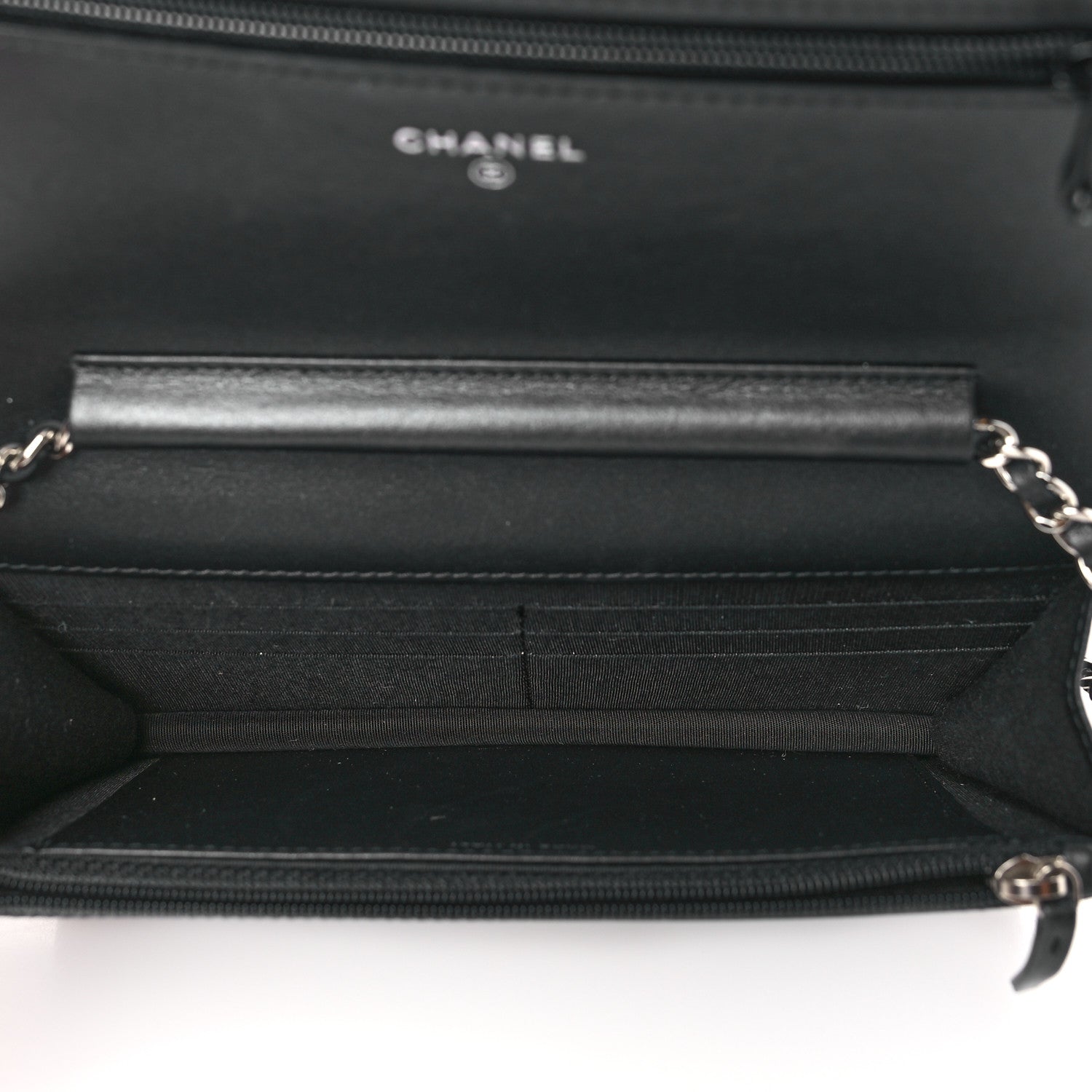 Chanel Caviar Quilted Vintage Mademoiselle Wallet On Chain WOC Black 5 of 10