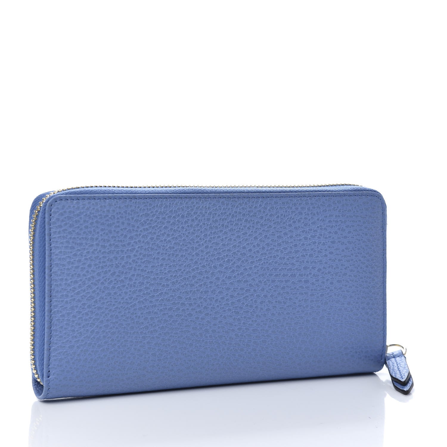 Gucci Dollar Calfskin GG Marmont Zip Around Wallet Clear Sky Blue 3 of 8