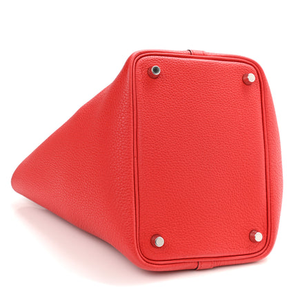 Hermes Taurillon Clemence Picotin Lock 18 PM Rouge De Coeur 8 of 9
