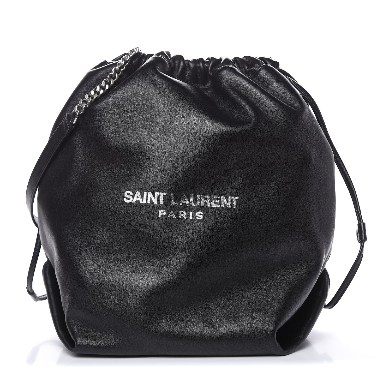 Lambskin Teddy Drawstring Bag Black