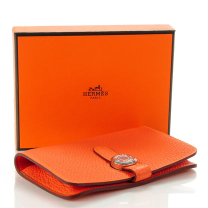 Hermes Togo Dogon Card Case Key Holder Feu 4 of 7