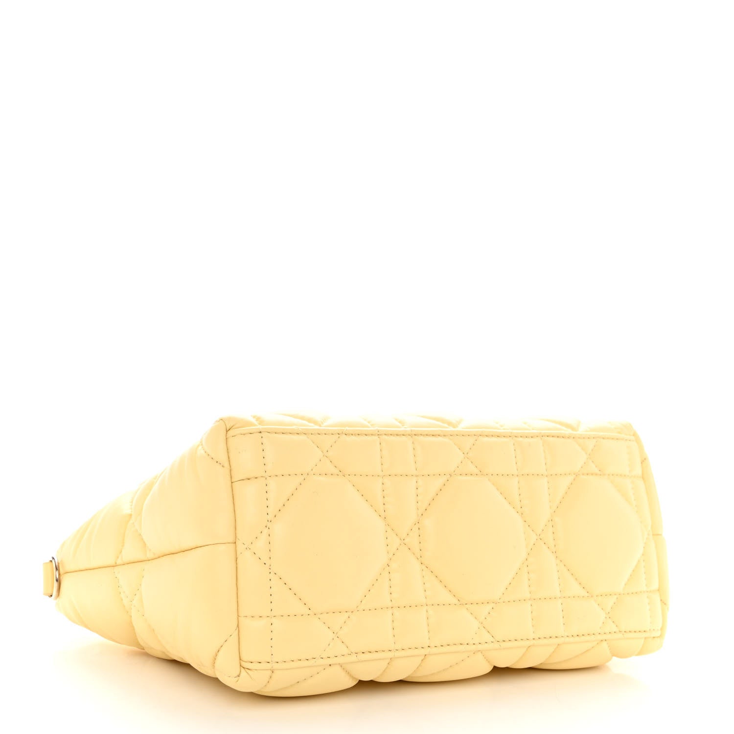 Christian Dior Calfskin Macrocannage Medium Diortravel Nomad Pouch Pale Yellow 4 of 10