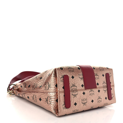 MCM Metallic Visetos Medium Klara Hobo Champagne Gold 4 of 6