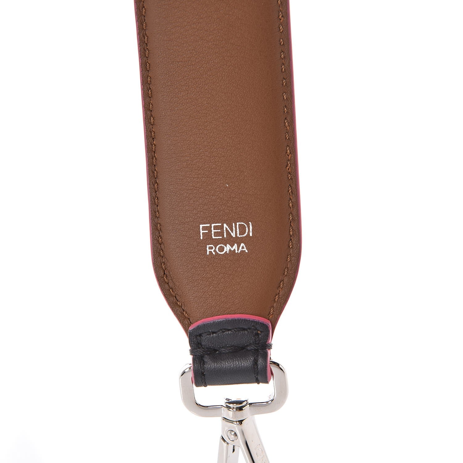Fendi Vitello Dolce Plexiglass Bi-Color Studded Strap You Black Brownie Multicolor 3 of 4