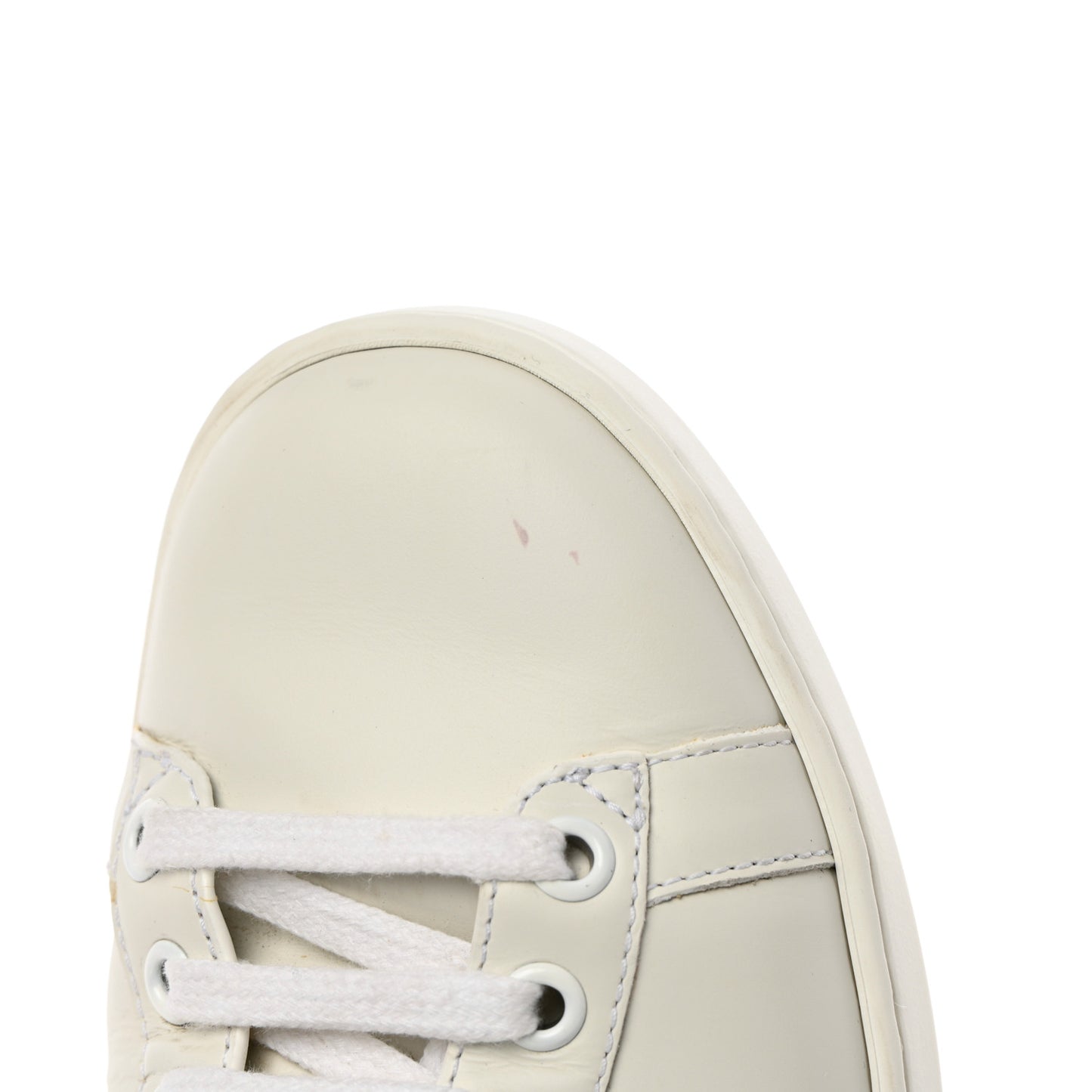 Calfskin Web Cherry Embroidered Womens Ace Sneakers 37 White