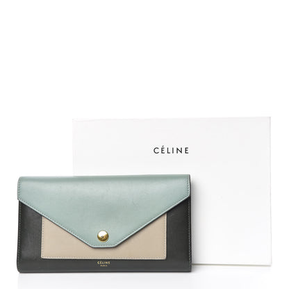 Celine Smooth Calfskin Pocket Tri-Fold Multifunction Envelope Flap Wallet Jade 26 of 26