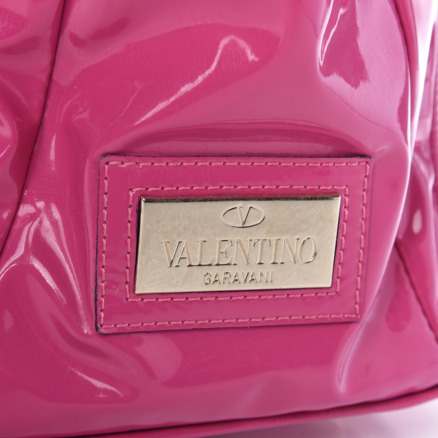 Patent Lacca Bow Tote Pop Fuxia