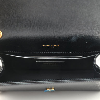 Saint Laurent Grain De Poudre Small Monogram Kate Satchel Black 4 of 7