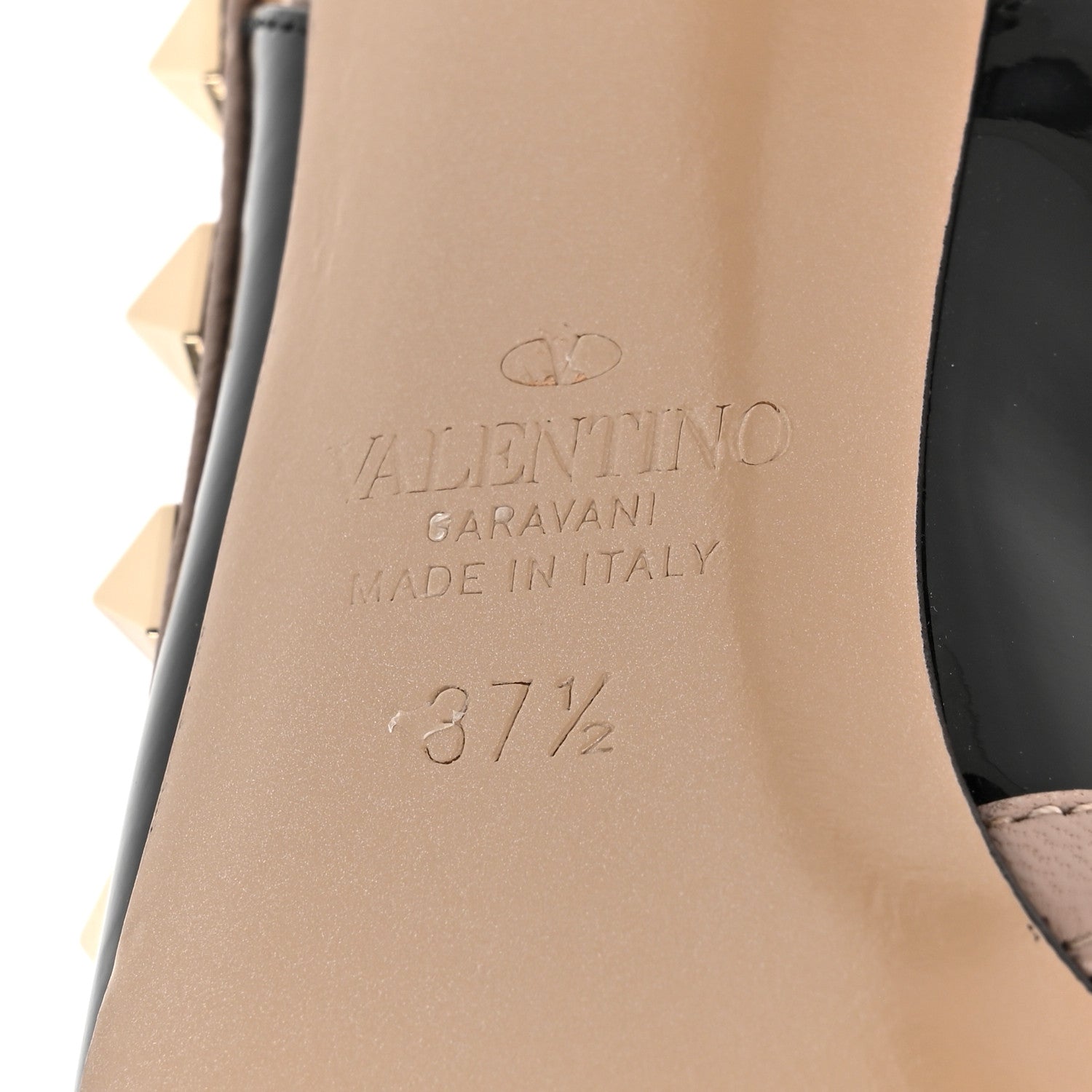 Valentino Garavani Patent Nappa Rockstud Ankle Strap 100mm Pumps 37.5 Black Poudre 7 of 12