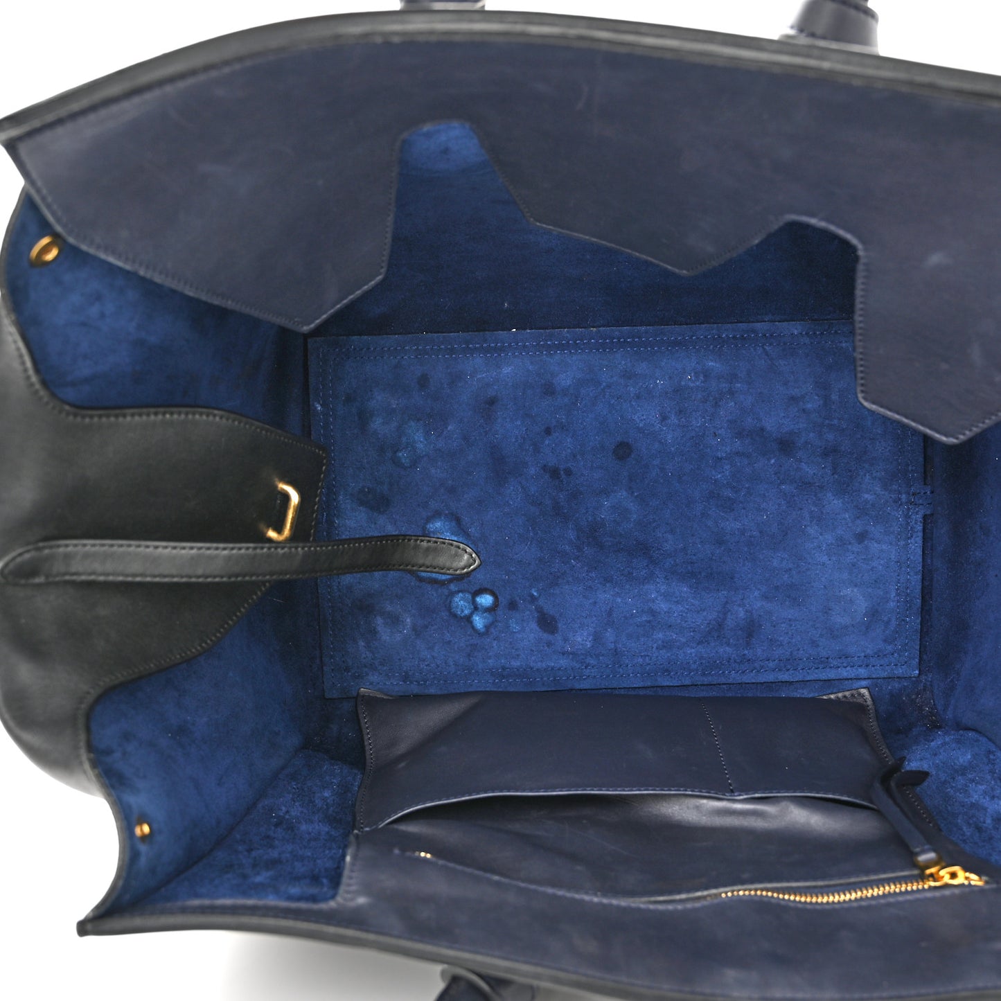 Smooth Calfskin Large Bi-Color Tie Knot Tote Black Navy